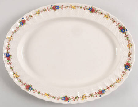 Hazel Dell Off White 15" Oval Serving Platter