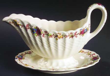 Hazel Dell Off White Gravy Boat with Attached Underplate