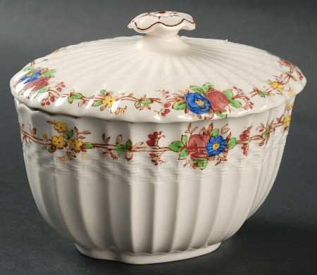 Hazel Dell Off White Sugar Bowl & Lid