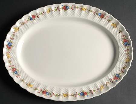 Hazel Dell Off White 14" Oval Serving Platter