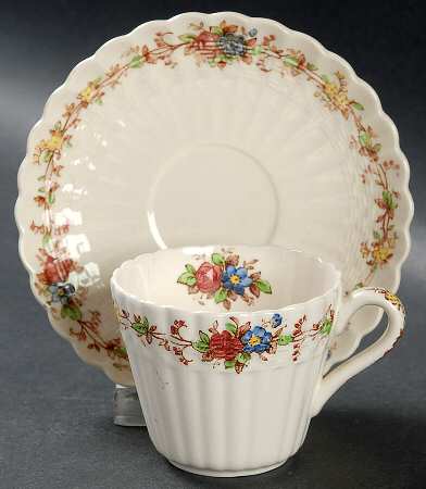 Hazel Dell Off White Flat Demitasse Cup & Saucer Set