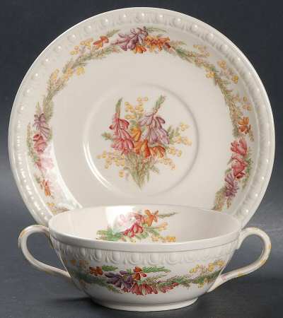 Heath Footed Cream Soup Bowl & Saucer Set