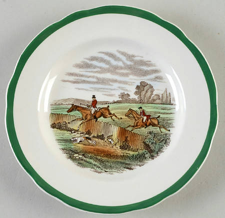 Herring Hunt, The Hunt (Green, Scalloped) Bread & Butter Plate
