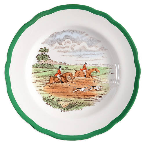 Herring Hunt, The Hunt (Green, Scalloped) Bread & Butter Plate