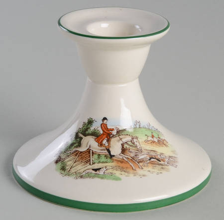 Herring Hunt, The Hunt (Green, Scalloped) 3" Candlestick