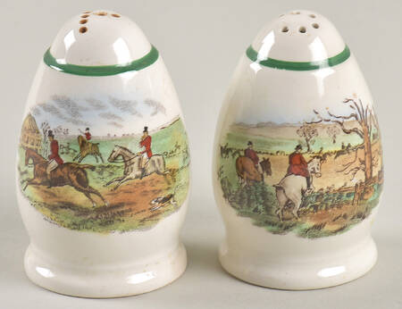 Herring Hunt, The Hunt (Green, Scalloped) Salt & Pepper Set