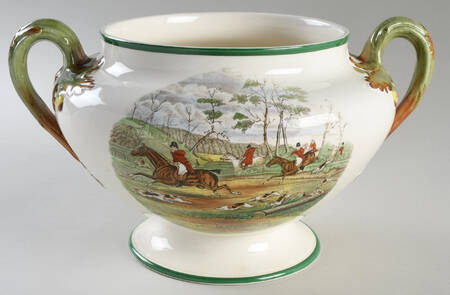 Herring Hunt, The Hunt (Green, Scalloped) Tureen No Lid