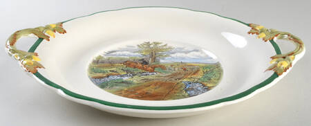 Herring Hunt, The Hunt (Green, Scalloped) Underplate for Tureen