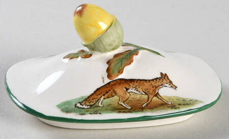 Herring Hunt, The Hunt (Green, Scalloped) Lid for Sugar Bowl