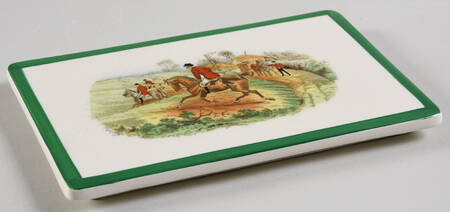Herring Hunt, The Hunt (Green, Scalloped) Lid for 6" Rectangular Box