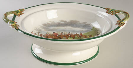 Herring Hunt, The Hunt (Green, Scalloped) Round Vegetable No Lid