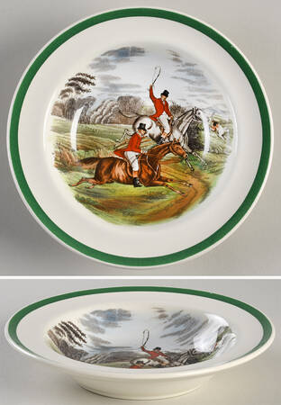 Herring Hunt, The Hunt (Green, Scalloped) Rim Cereal Bowl