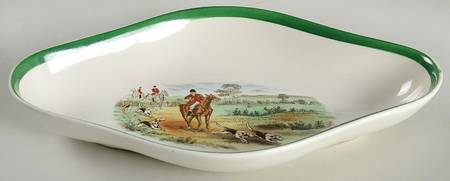Herring Hunt, The Hunt (Green, Scalloped) Pickle Dish