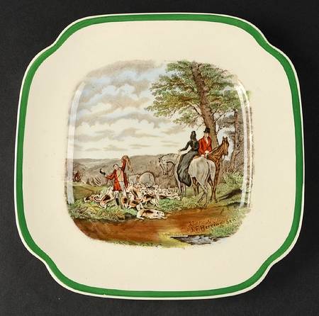 Herring Hunt, The Hunt (Green, Scalloped) Square Salad Plate