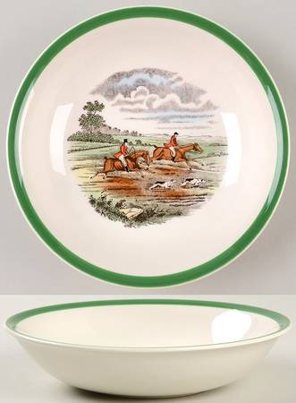 Herring Hunt, The Hunt (Green, Scalloped) Coupe Cereal Bowl