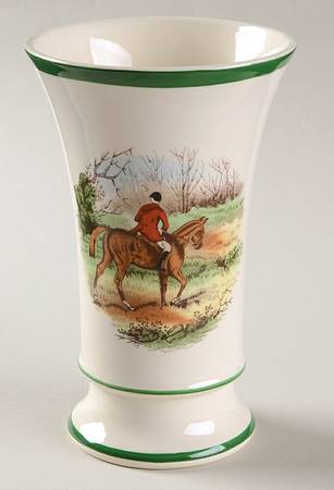 Herring Hunt, The Hunt (Green, Scalloped) Spill Vase