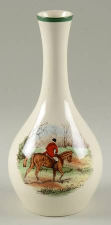 Herring Hunt, The Hunt (Green, Scalloped) 7" Bud Vase
