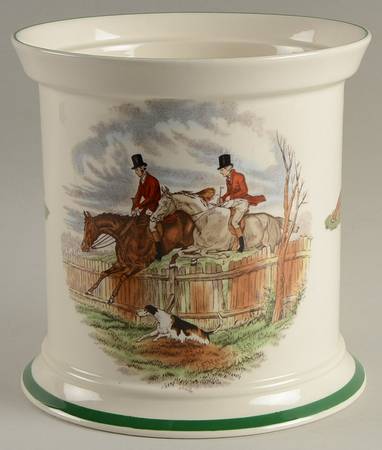 Herring Hunt, The Hunt (Green, Scalloped) Biscuit Barrel No Lid
