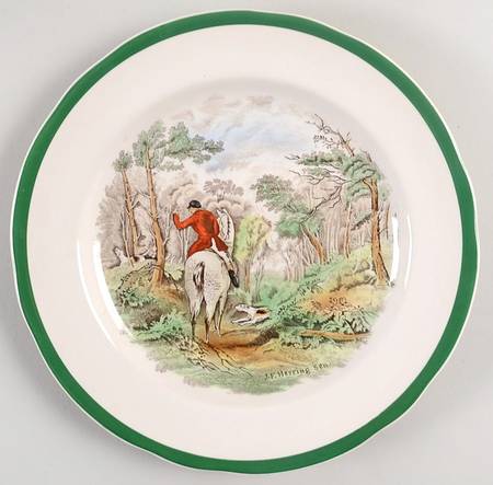Herring Hunt, The Hunt (Green, Scalloped) Salad Plate