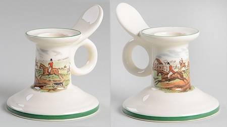 Herring Hunt, The Hunt (Green, Scalloped) 2" Candlestick