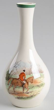 Herring Hunt, The Hunt (Green, Scalloped) 7" Bud Vase