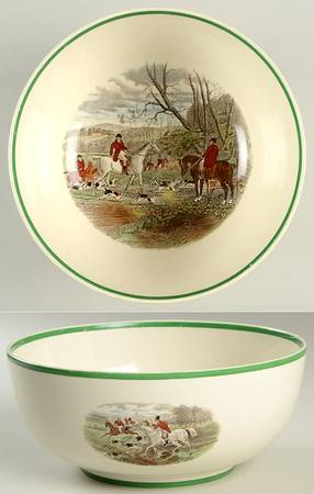 Herring Hunt, The Hunt (Green, Scalloped) 8" Salad Serving Bowl