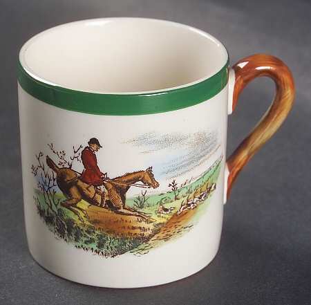 Herring Hunt, The Hunt (Green, Scalloped) Flat Demitasse Cup