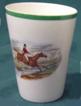 Herring Hunt, The Hunt (Green, Scalloped) Tall China Tumbler