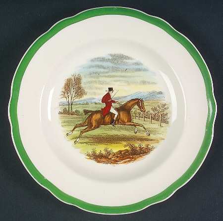 Herring Hunt, The Hunt (Green, Scalloped) Small Bread & Butter Plate