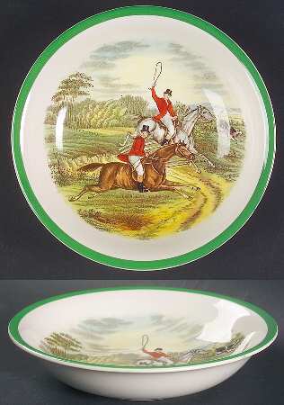 Herring Hunt, The Hunt (Green, Scalloped) Coupe Cereal Bowl