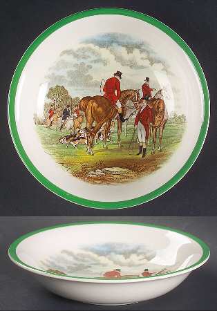 Herring Hunt, The Hunt (Green, Scalloped) Coupe Cereal Bowl