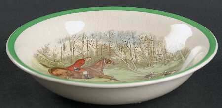 Herring Hunt, The Hunt (Green, Scalloped) Coupe Cereal Bowl