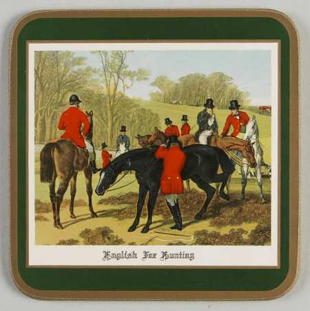 Herring Hunt, The Hunt (Green, Scalloped) Square Corkback Coaster