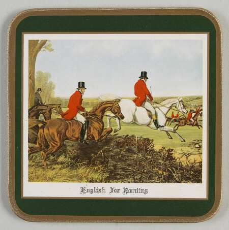 Herring Hunt, The Hunt (Green, Scalloped) Square Corkback Coaster