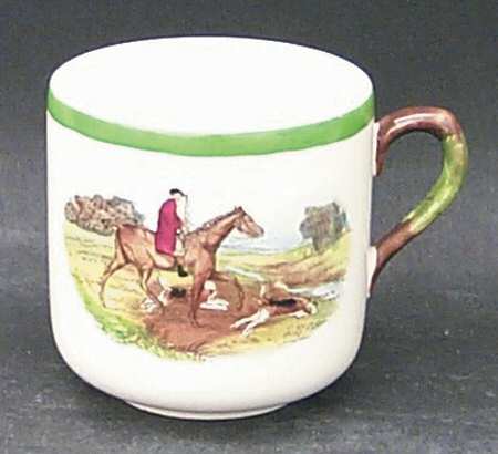 Herring Hunt, The Hunt (Green, Scalloped) Flat Demitasse Cup