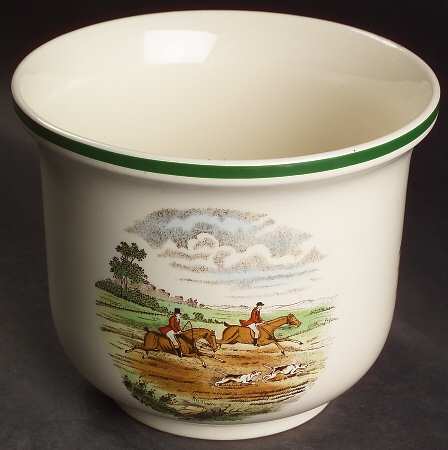 Herring Hunt, The Hunt (Green, Scalloped) Small Cachepot