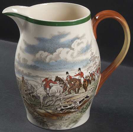 Herring Hunt, The Hunt (Green, Scalloped) 64 Oz Liverpool Jug