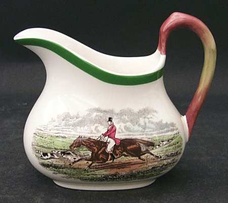 Herring Hunt, The Hunt (Green, Scalloped) Creamer