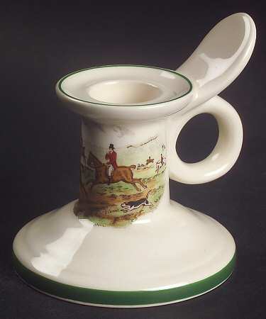 Herring Hunt, The Hunt (Green, Scalloped) 2" Candlestick