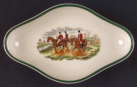 Herring Hunt, The Hunt (Green, Scalloped) Pickle Dish