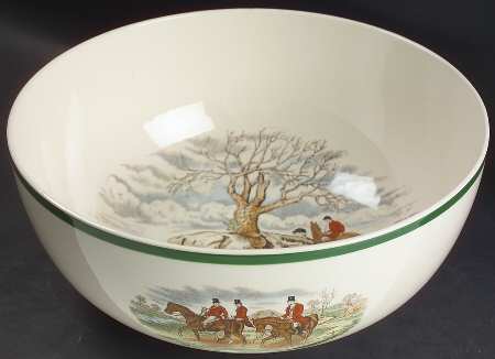 Herring Hunt, The Hunt (Green, Scalloped) 9" Salad Serving Bowl