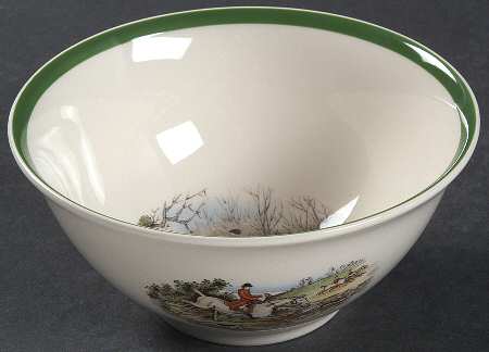 Herring Hunt, The Hunt (Green, Scalloped) Potpourri/Nut/Chip Bowl