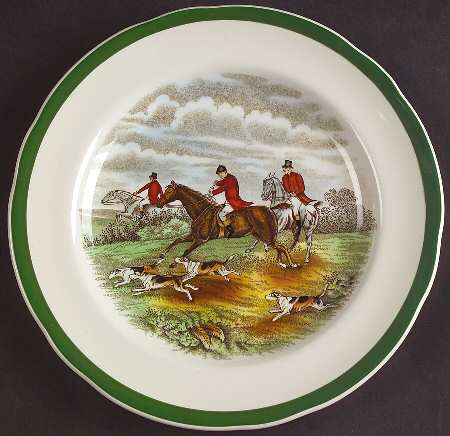 Herring Hunt, The Hunt (Green, Scalloped) Salad Plate