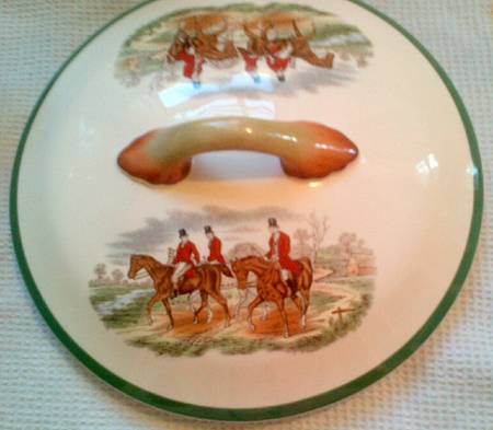 Herring Hunt, The Hunt (Green, Scalloped) Lid for Tureen