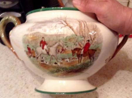 Herring Hunt, The Hunt (Green, Scalloped) Tureen No Lid