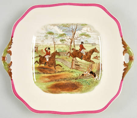 Herring Hunt The Hunt Red Handled Cake Plate