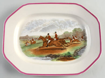 Herring Hunt The Hunt Red 14" Oval Serving Platter
