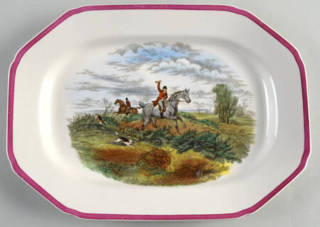 Herring Hunt The Hunt Red 12" Oval Serving Platter