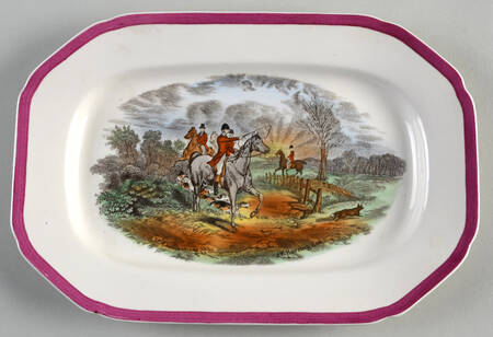 Herring Hunt The Hunt Red 10" Oval Serving Platter by Spode