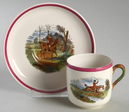 Herring Hunt The Hunt Red Flat Demitasse Cup & Saucer Set